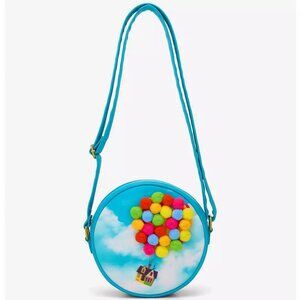 Loungefly Disney Pixar Up Crossbody Pom Pom Balloons House Bag Round New